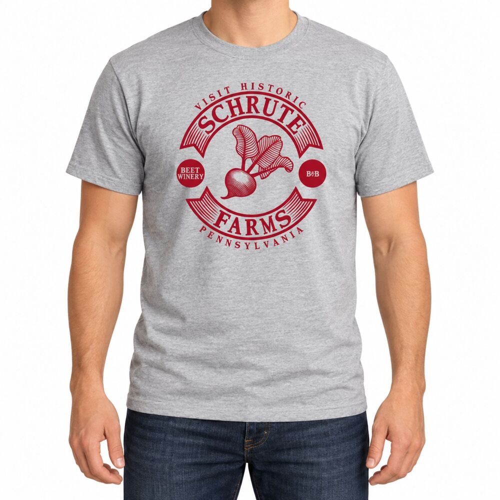 The Office Schrute Farms T-Shirt in Gray | Size M